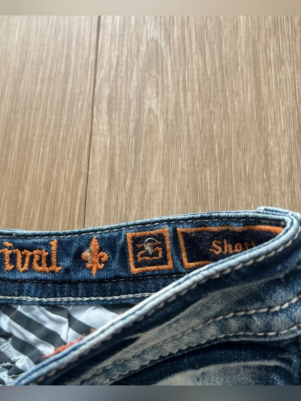 Rock and Revival blue denim shorts with silver studs Size 25 #denim #summer
